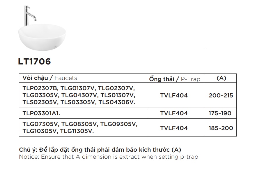 Chậu rửa lavabo đặt bàn TOTO LT1706