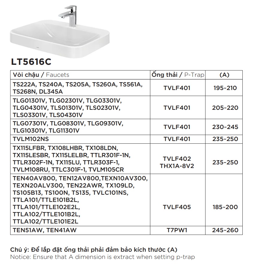 Chậu rửa lavabo đặt bàn TOTO LT5616C