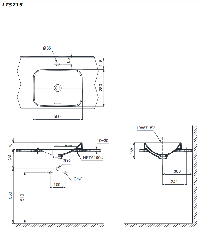 Chậu rửa lavabo đặt bàn TOTO LT5715