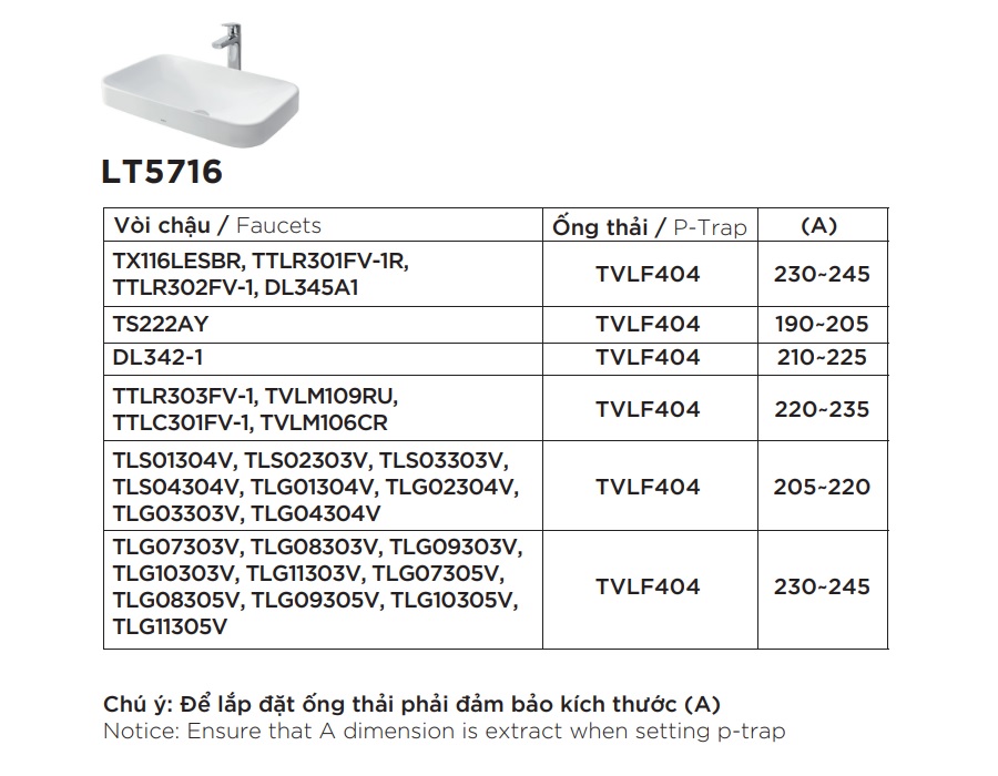 Chậu rửa lavabo đặt bàn TOTO LT5716