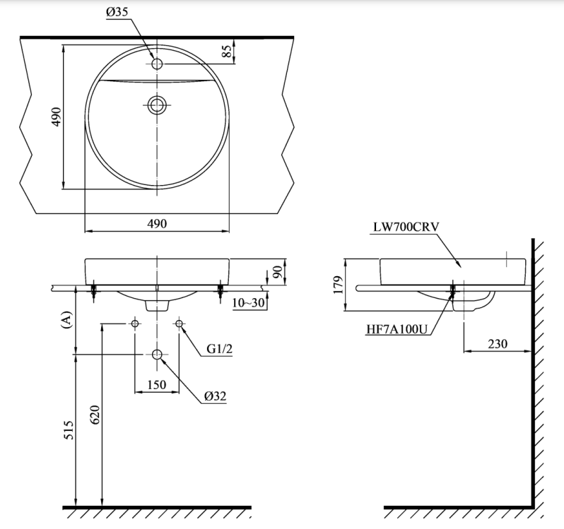 Chậu rửa lavabo đặt bàn TOTO LT700CTR