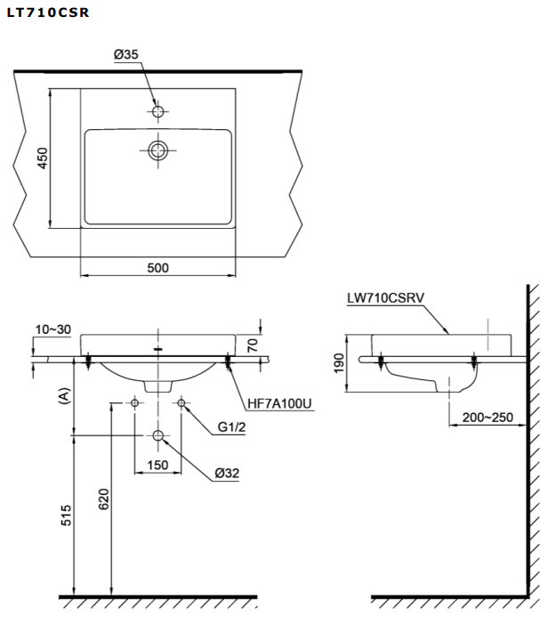 Chậu rửa lavabo đặt bàn TOTO LT710CSR