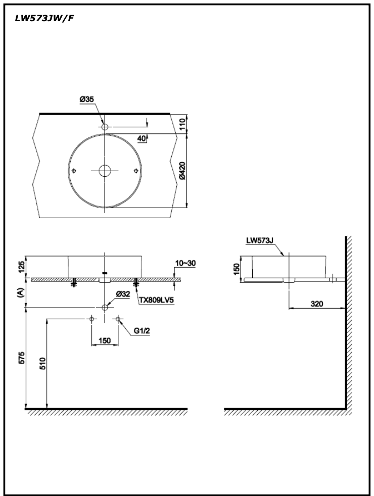 Chậu rửa lavabo đặt bàn TOTO LW573JWF
