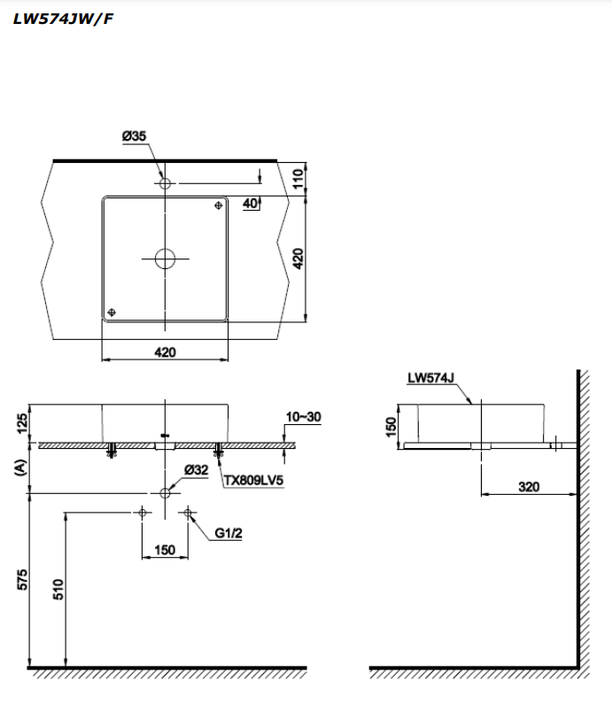 Chậu rửa lavabo đặt bàn TOTO LW574JWF