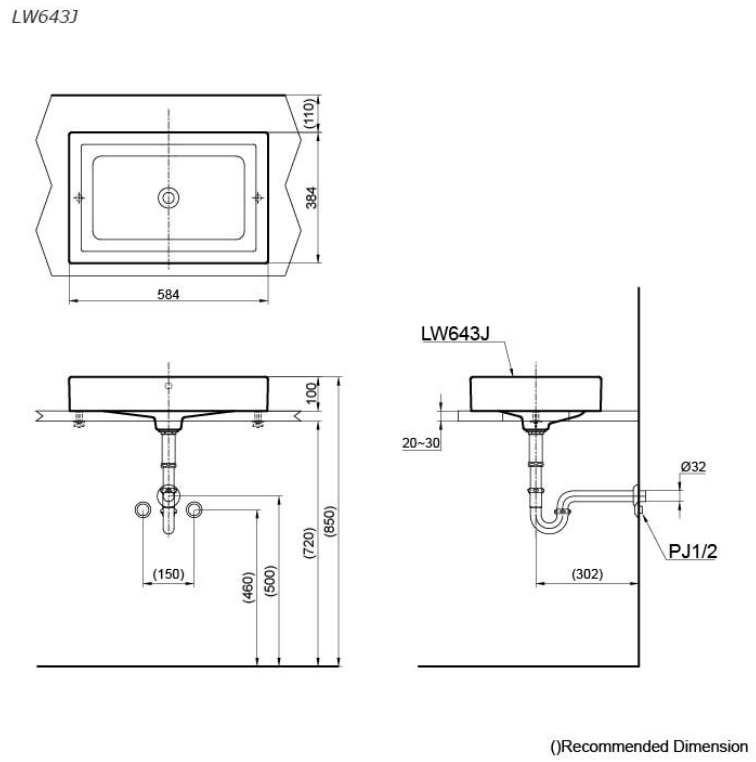 Chậu rửa lavabo đặt bàn TOTO LW643JW/F