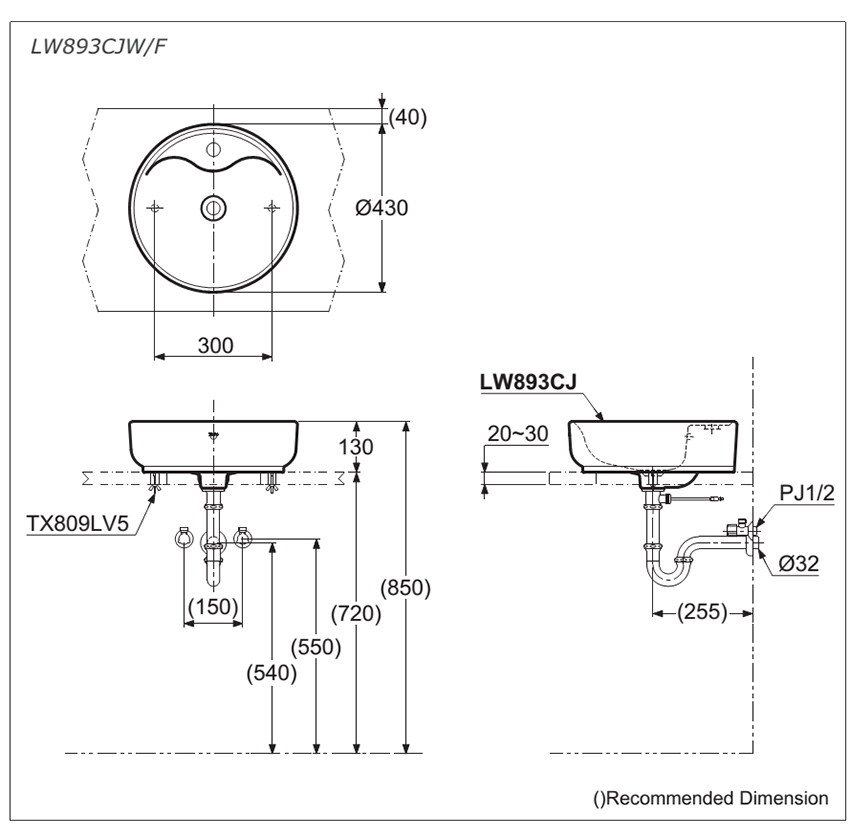 Chậu rửa lavabo đặt bàn TOTO LW893CJW/F
