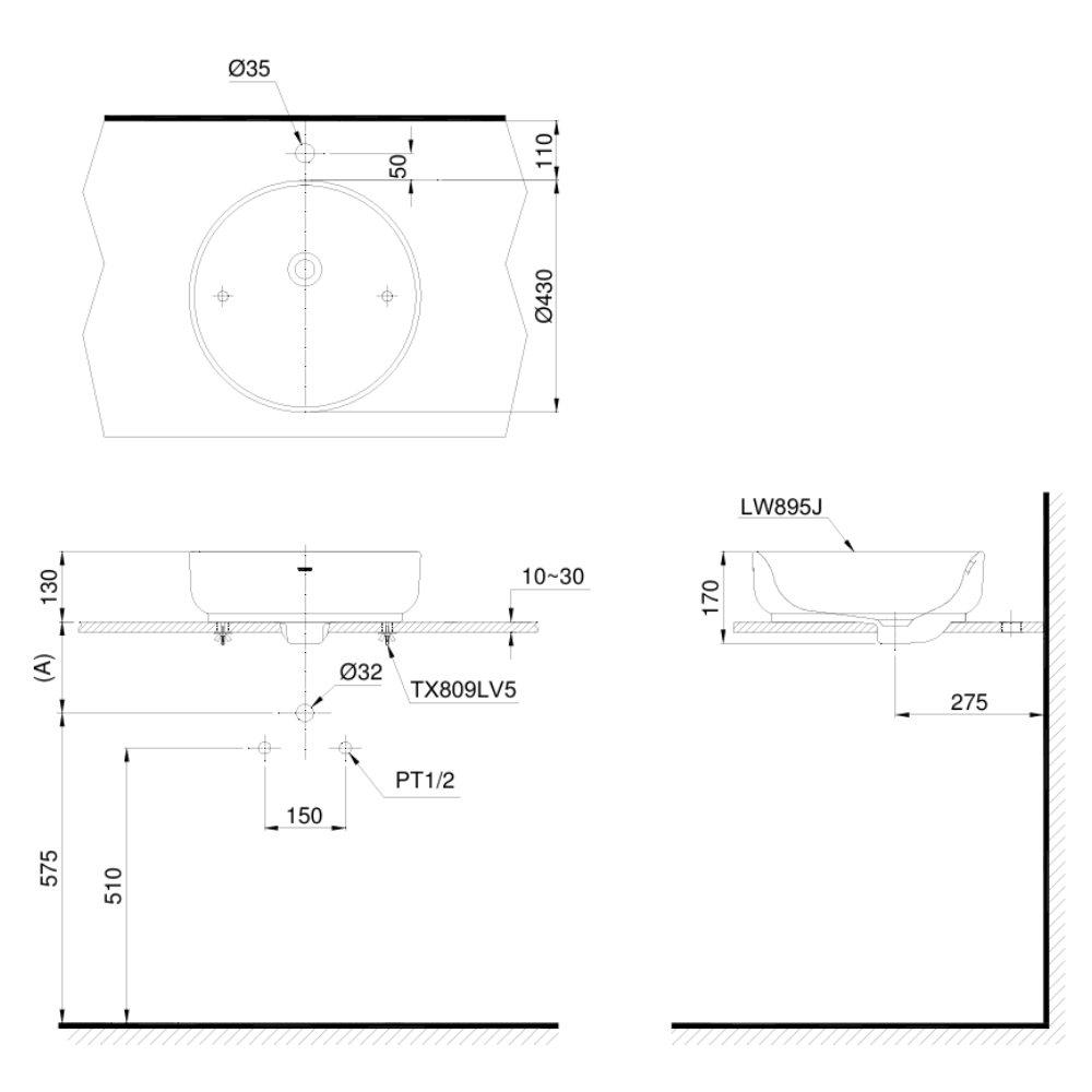 Chậu rửa lavabo đặt bàn TOTO LW895JW/F
